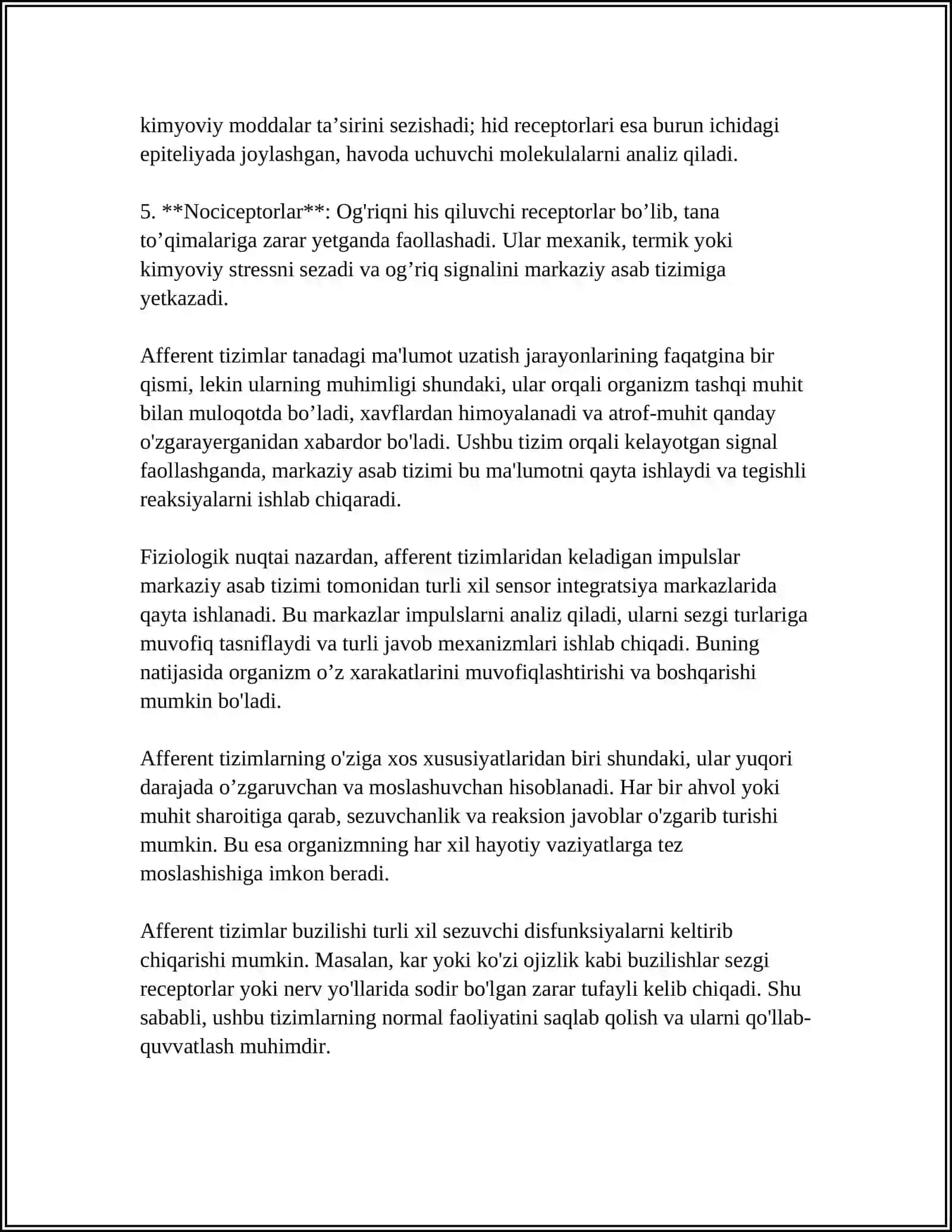 AFFERENT TIZIMLAR ROLI (A. BARNSHTEYN INSONNING PSIXIK JARAYONLARI VA MIYA) 4