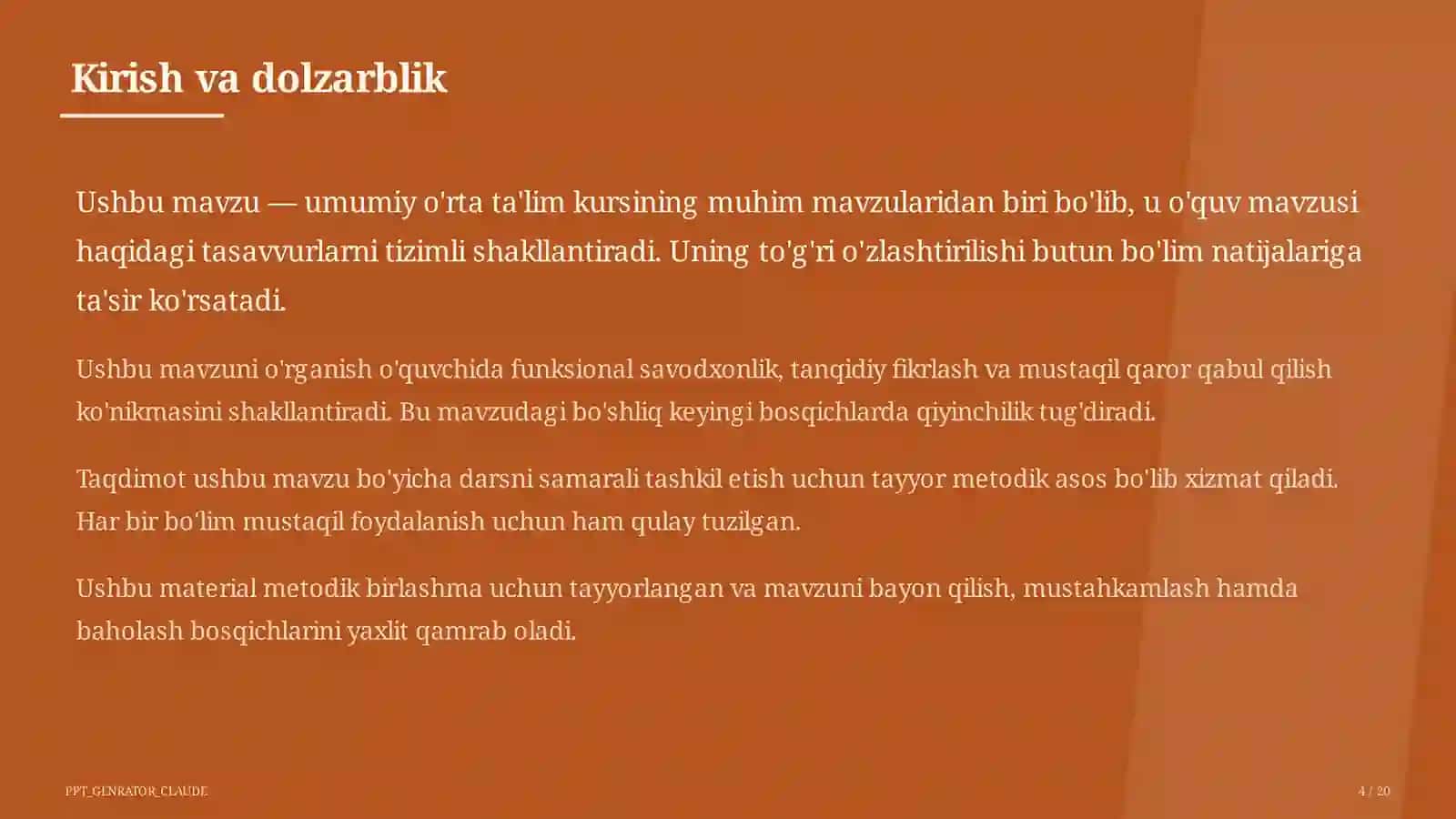Sun'iy intellekt yordamchisi bilan dars ishlanmasi 4
