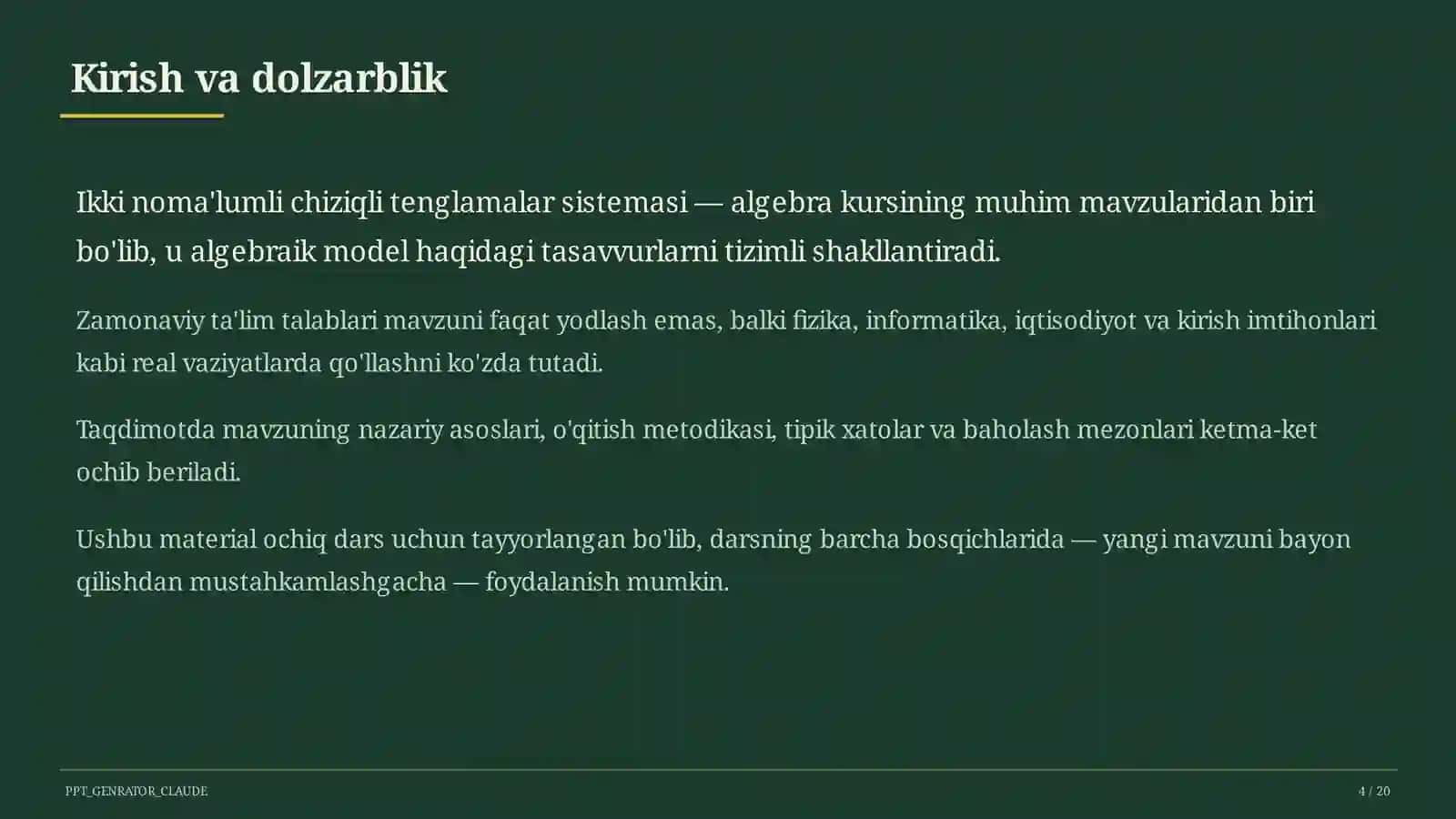 Ikki noma'lumli chiziqli tenglamalar sistemasi (7-sinf) 4
