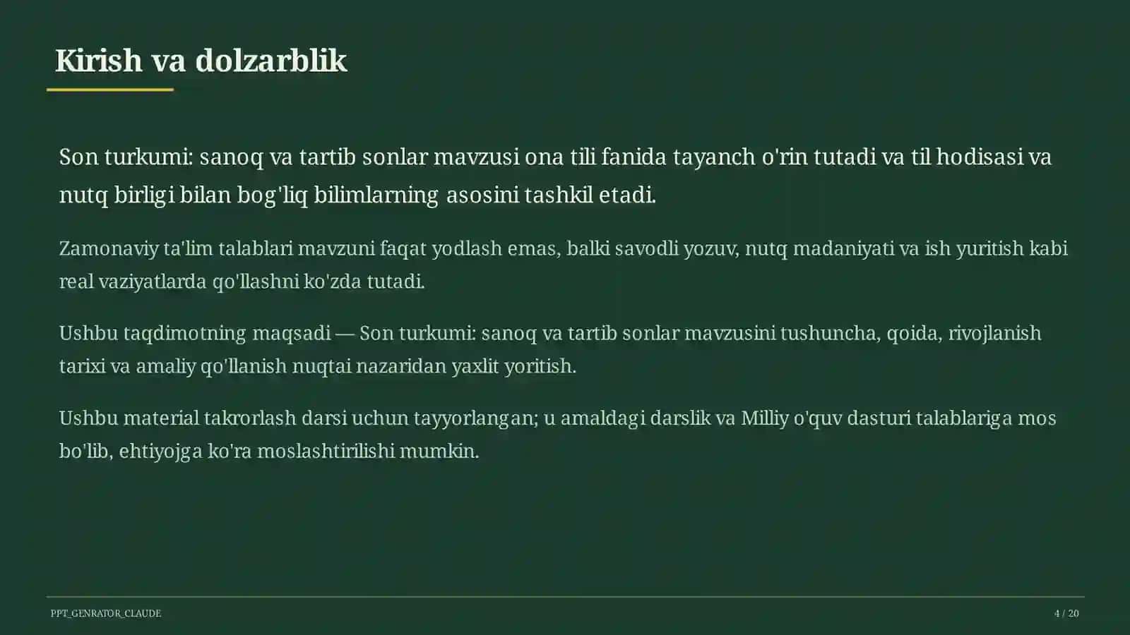 Son turkumi: sanoq va tartib sonlar (6-sinf) 4