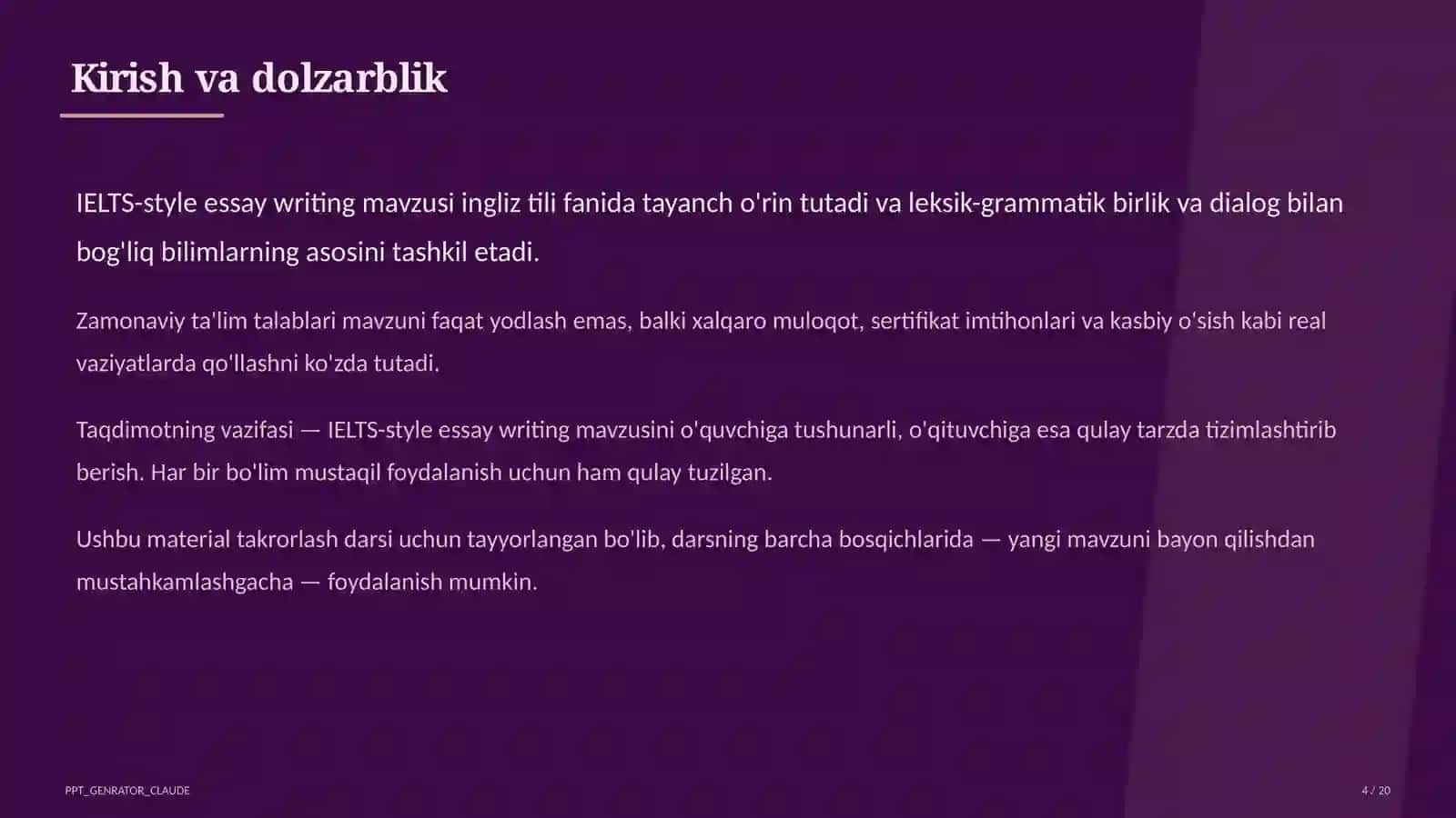IELTS-style essay writing (11-sinf) 4