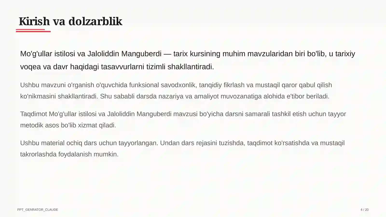 Mo'g'ullar istilosi va Jaloliddin Manguberdi (7-sinf) 4