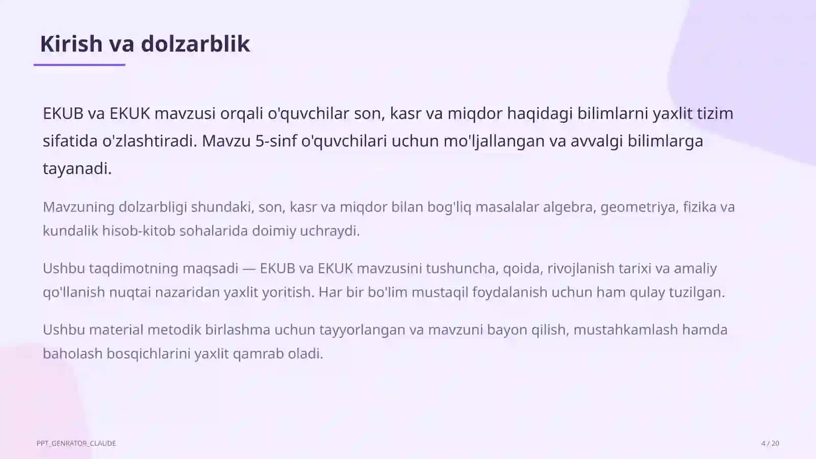 EKUB va EKUK (5-sinf) 4