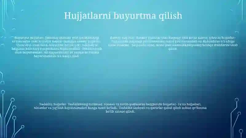 Rasmiy Hujjat Turlari Tashkiliy Hujjatlar Farmoyish Hujjatlar 4