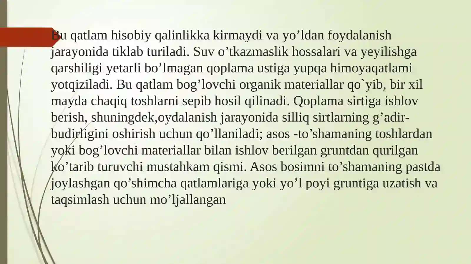 O‘tuvchi turdagi yo‘l qoplamalari 4