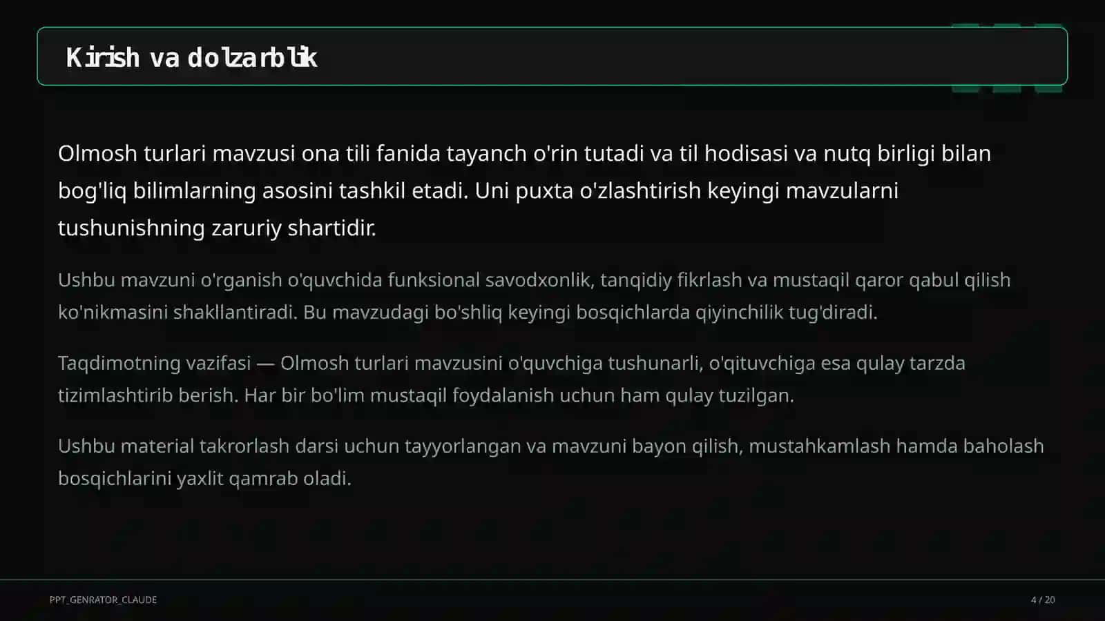 Olmosh turlari (6-sinf) 4