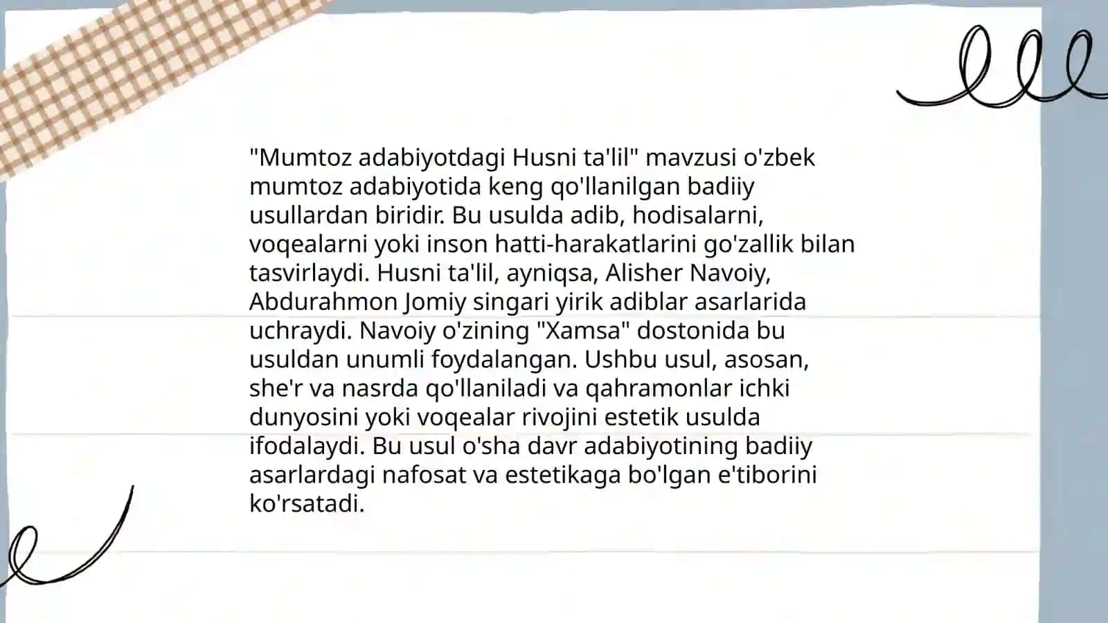 Husni ta'lil san'ati (Mumtoz ijodkorlar she'rlari asosida) 4
