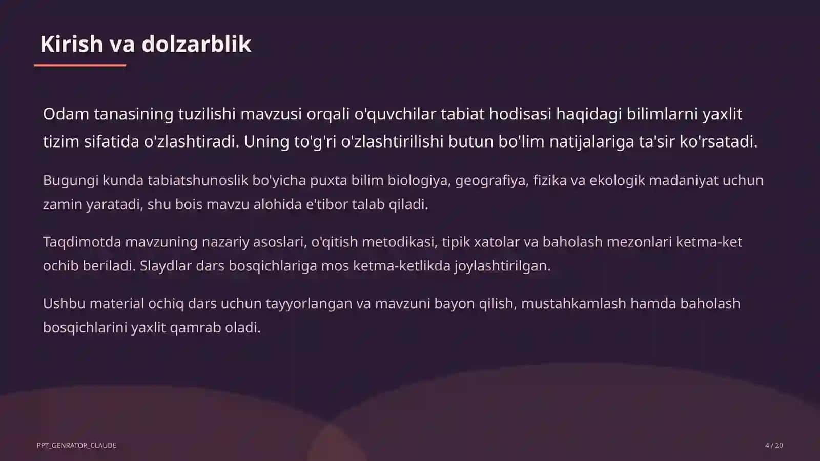 Odam tanasining tuzilishi (2-sinf) 4