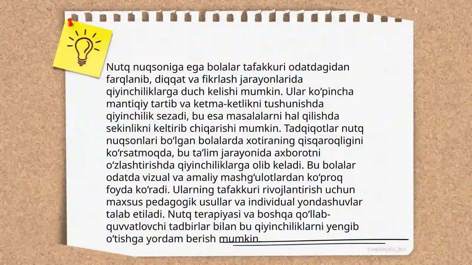 Nutq nuqsoniga ega bolalar tafakkuri xususiyatlari va uni tekshirish metodikalarini õrganish va tahlil etish 4
