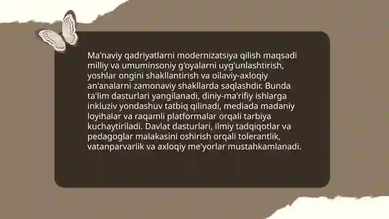 Yangi O'zbekistonda ma'naviy tiklanish va strategiyalar 4