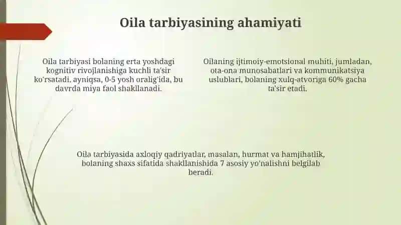 Oilaning bola tarbiyasiga ta'siri 4