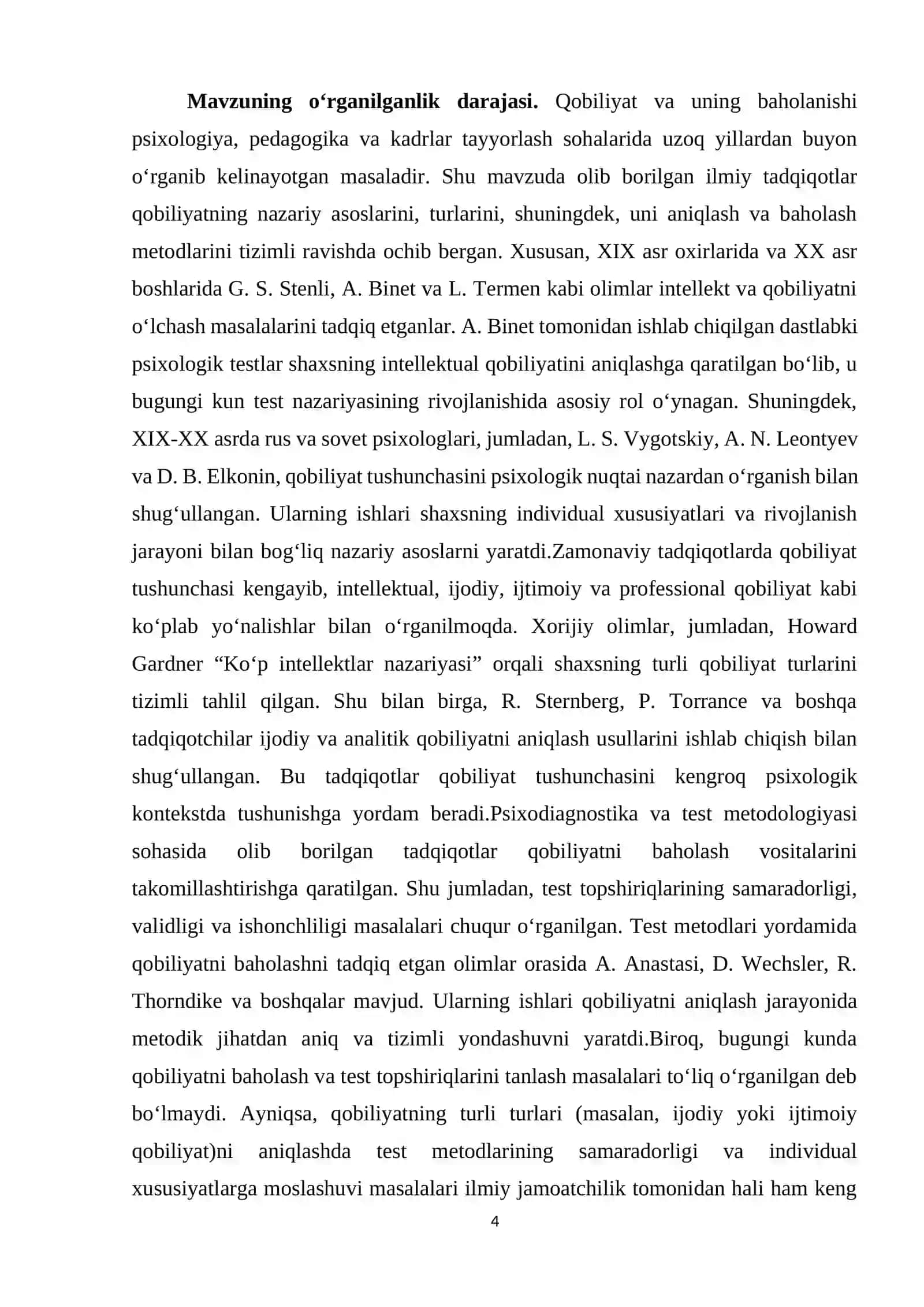 Qobiliyatni o‘rganish test topshiriqlarini tanlashning o‘ziga xos jihatlari 4