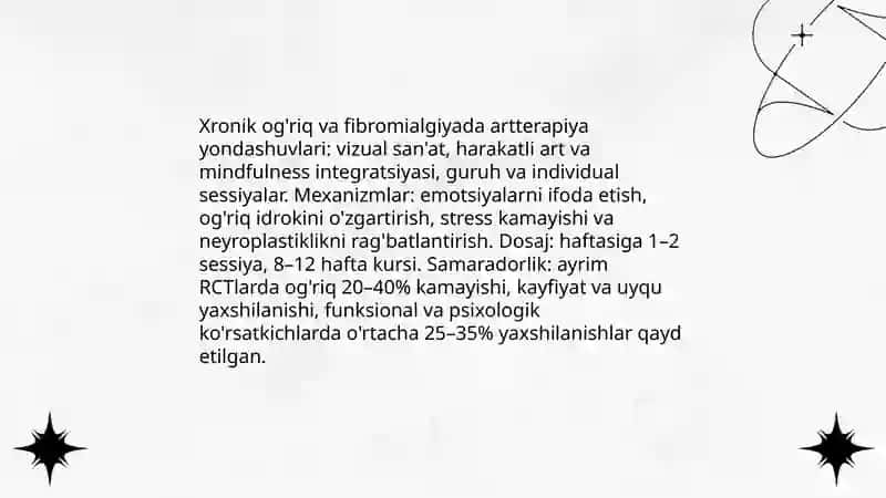 Somatik va psixosomatik kasalliklarda artterapiyaning o'rni 4