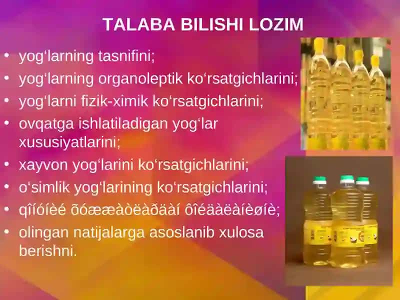 YOG‘LARNING OZUQAVIY VA BIOLOGIK QIYMATI 4