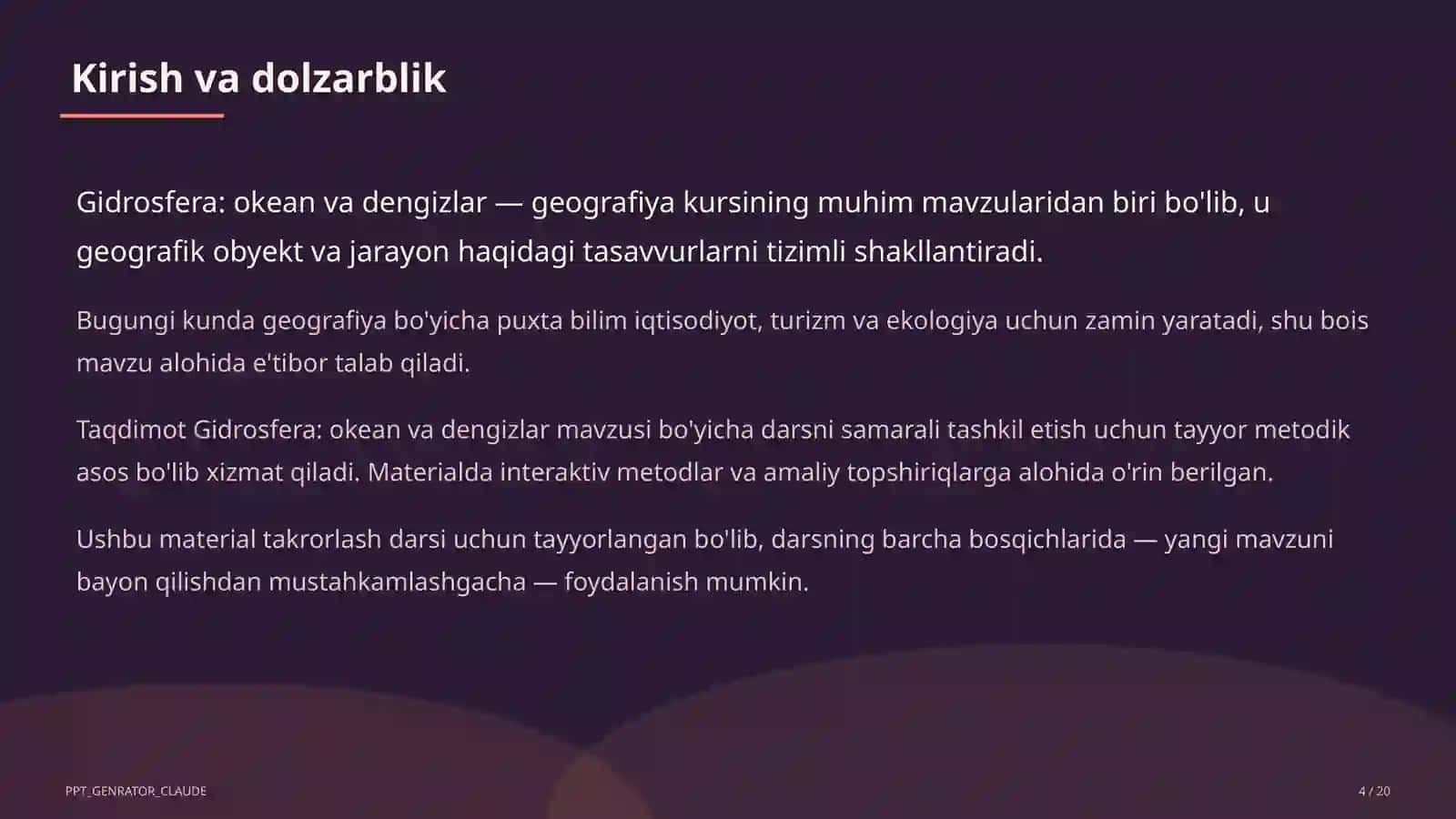 Gidrosfera: okean va dengizlar (6-sinf) 4