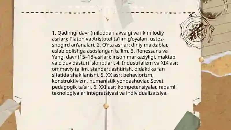 Didaktika ta'lim nazariyasi sifatida. Ta'lil paradigmalari 4