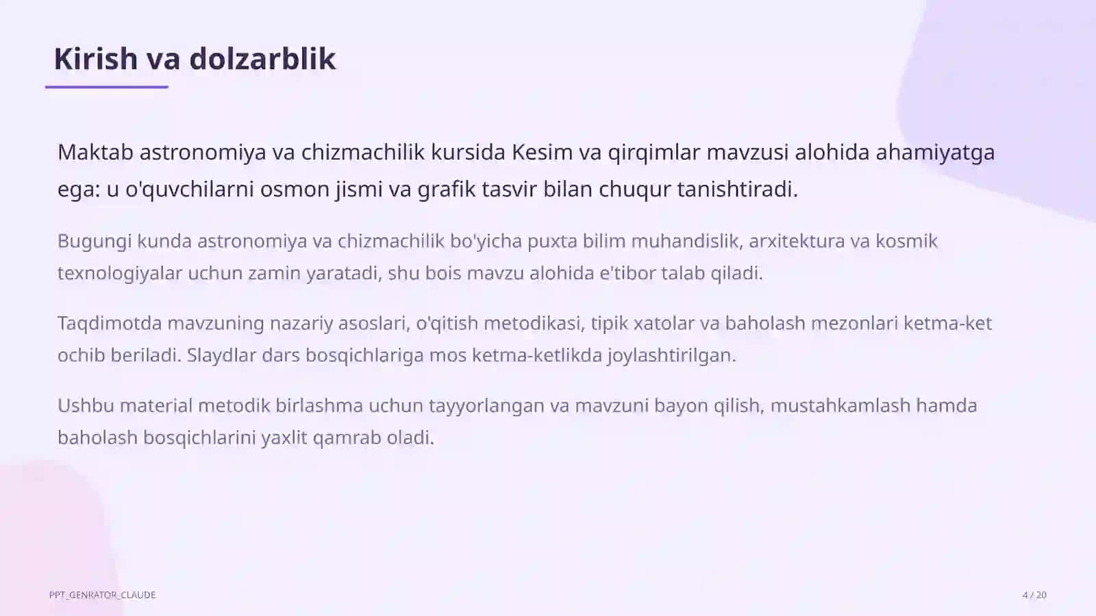 Kesim va qirqimlar (9-sinf) 4