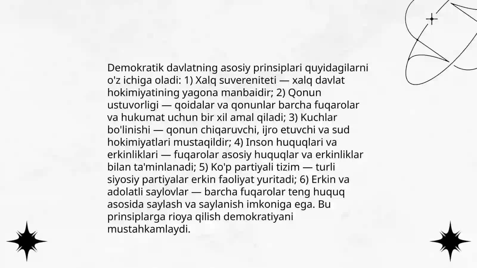 Huquqiy demokratik davlat va fuqarolik jamiyati asoslarining barpo etilishi 4