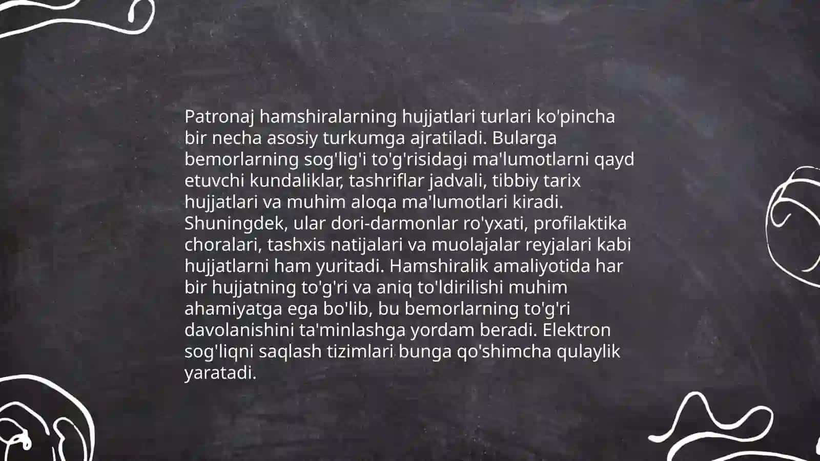 Patranash hamshiraning hujjatlari patranash hamshirasi ish faoliyatining sifat monitoringi 4