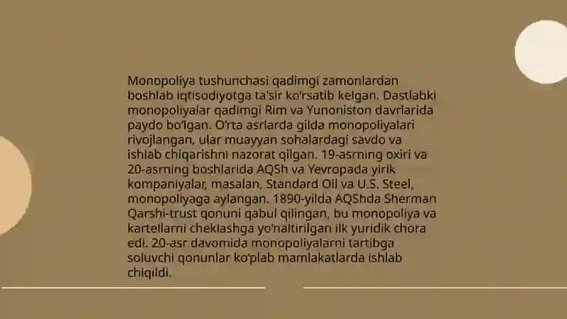 Monopoliyaning mohiyati va iqtisodiy asoslari 4