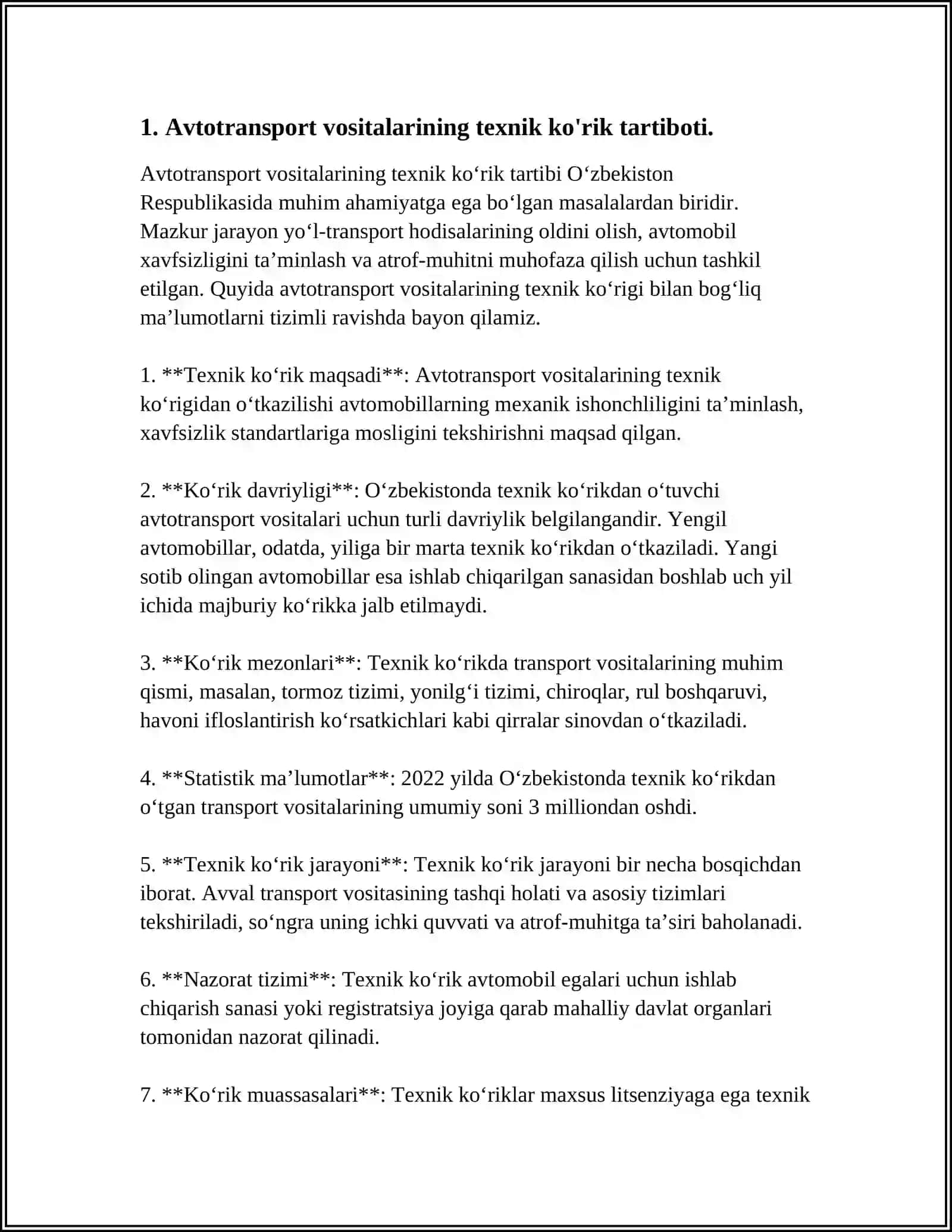 AVTOTRANSPORT VOSITALARI TEXNIK KORIGI 4