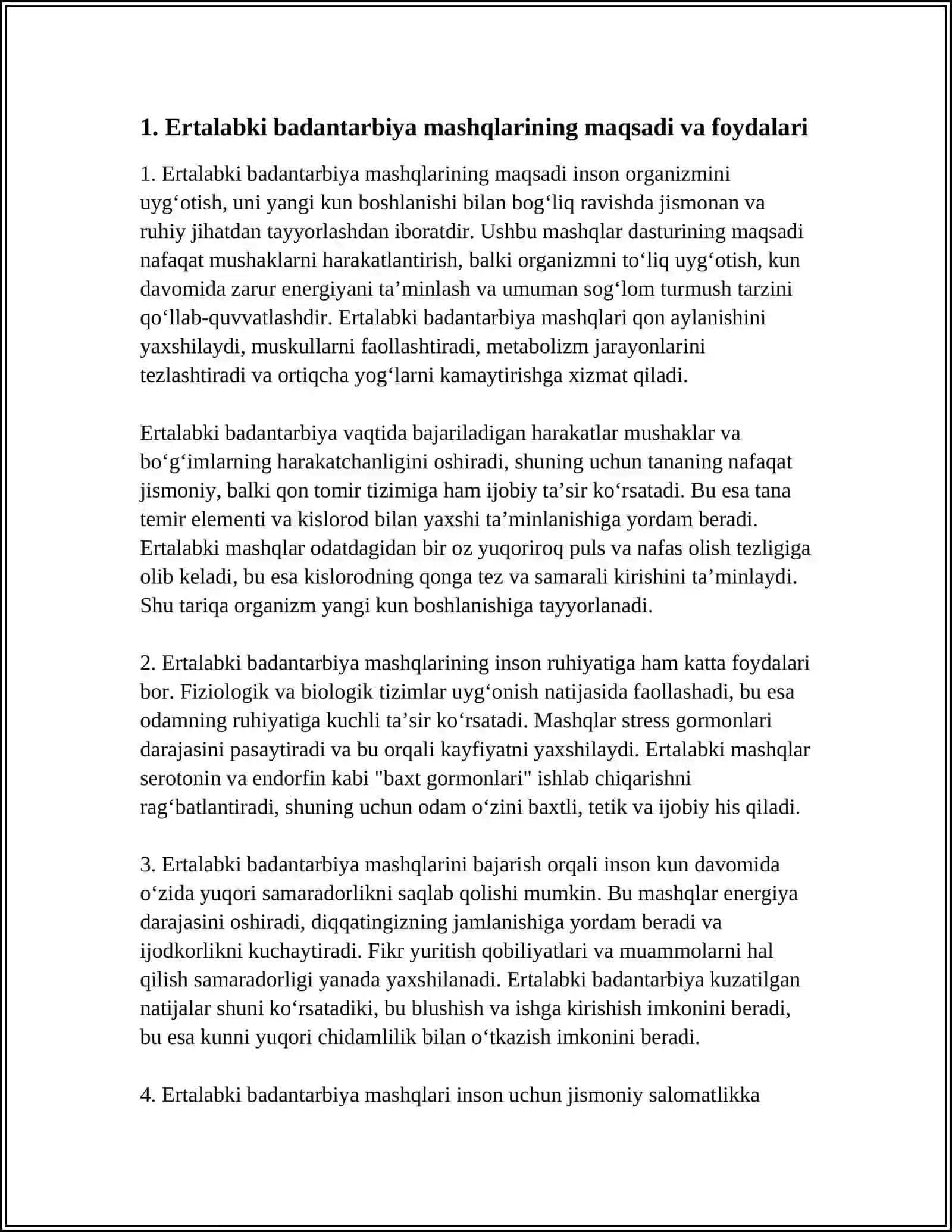 ERTALABKI BADANTARBIYA MASHQLARINI BILAN TANISHTIRISH 4