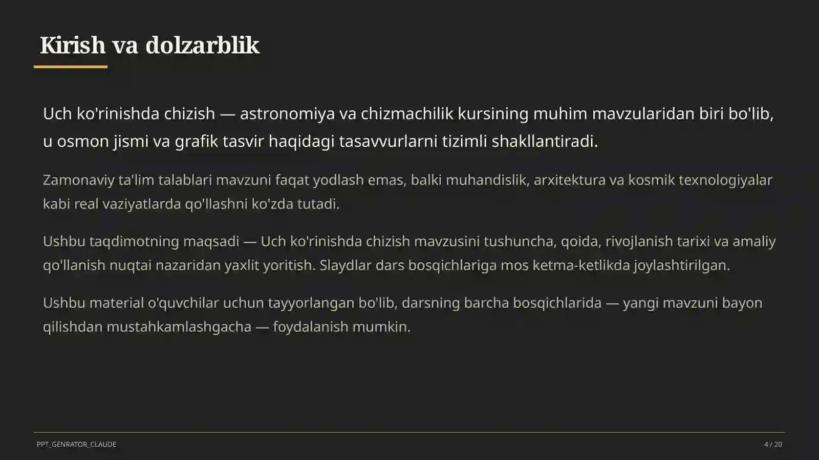Uch ko'rinishda chizish (8-sinf) 4