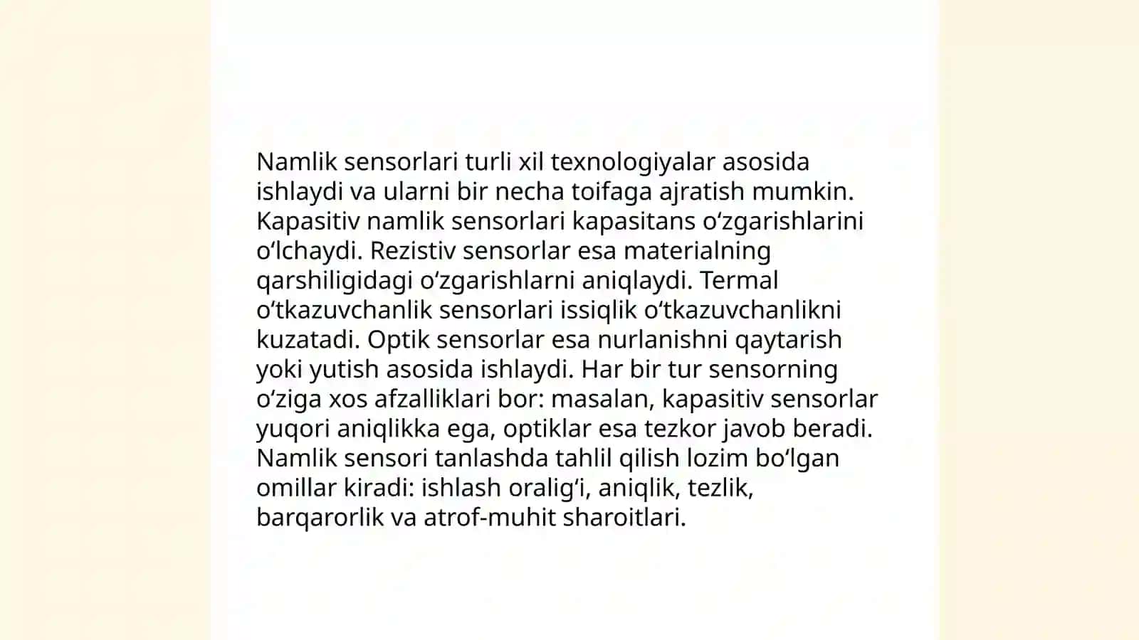 Tuproq namligini ekranda chiqaruvchi qurilma yasash 4
