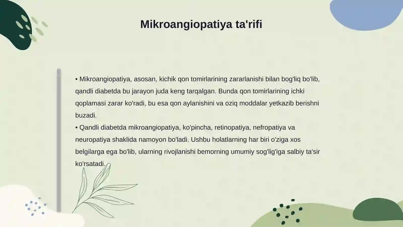 Qandli diabetning mikroangiopatiya nefropatiya turi 4