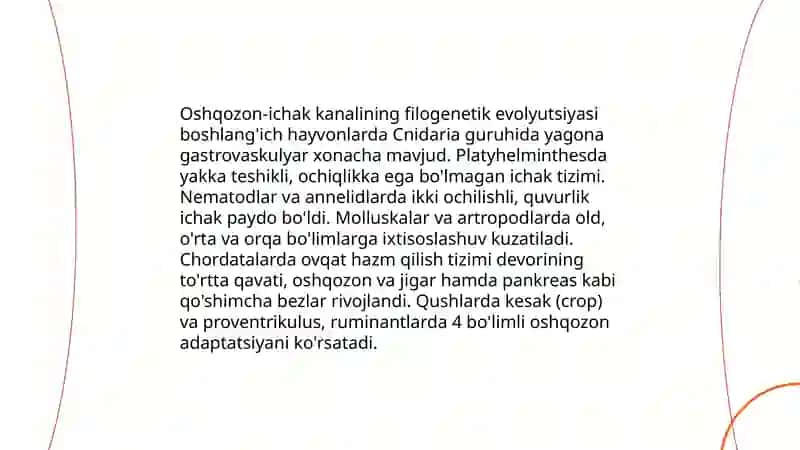 Hazm tizimi onto-filogenezi 4