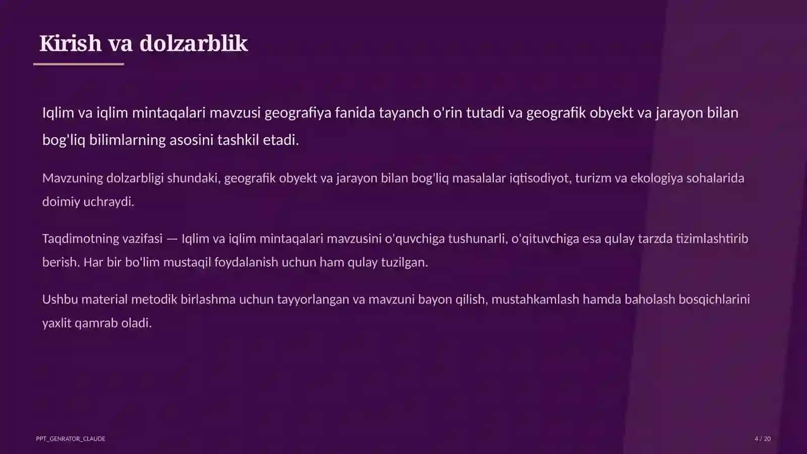 Iqlim va iqlim mintaqalari (6-sinf) 4