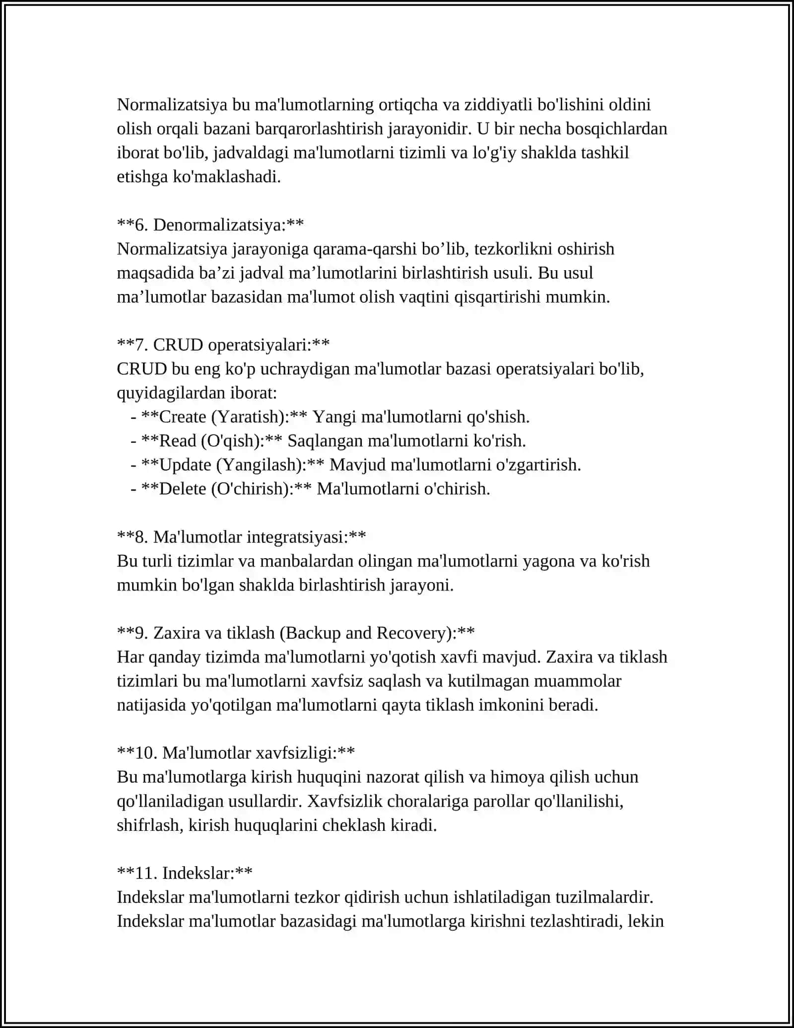 ACCESS DASTURIDA IQTISODIY OB'EKTNING MA'LUMOTLAR BAZASINI YARATISH 4