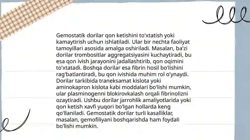 Mahalliy gemozstaz uchun zamonaviy dori-vositalar 4