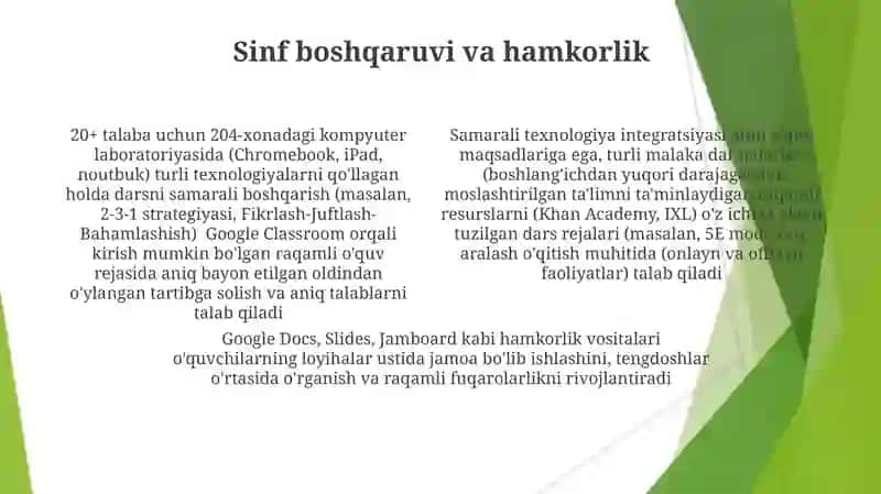 Texnologiya qo'llab-quvvatlash va o'qitish 4