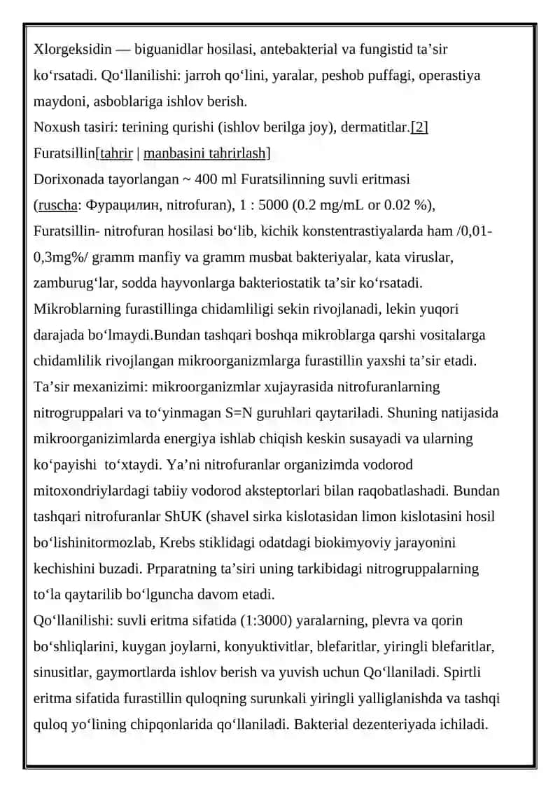 ANTESEPTIK SOVUN OLINISHI 4