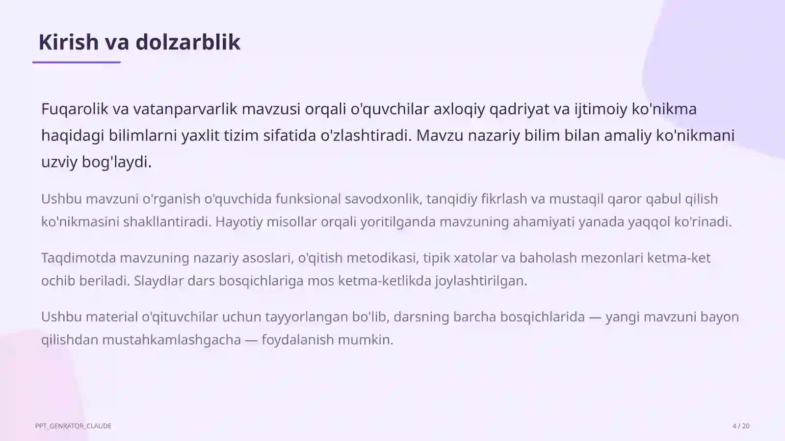 Fuqarolik va vatanparvarlik (8-sinf) 4