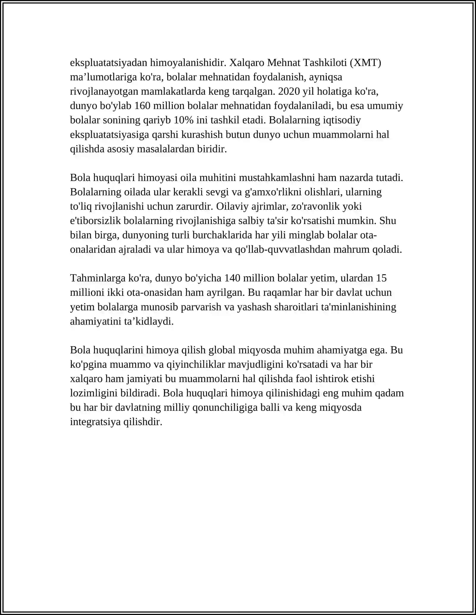 BMT NING " BOLA HUQUQLARI TOʻGʻRISIDAGI KONVENSIYASI" 4