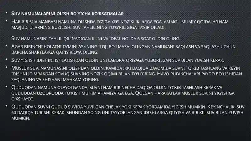 Suvni laboratoriyada tekshirish 4