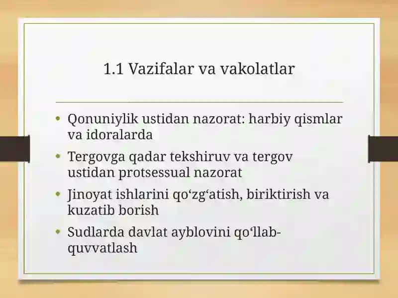 Harbiy prokuratura faoliyatining asosiy yo‘nalishlari va qoidalari 4