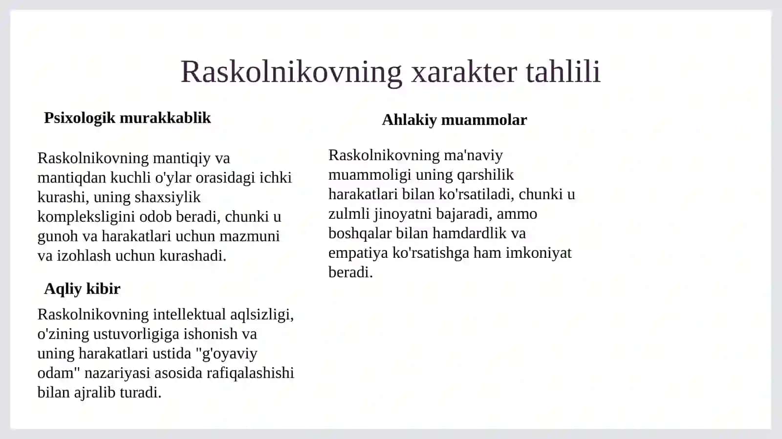 Fyodor dostoyeviskiyning jinoyat va jazo  asarida inson va tabiat talqini 4