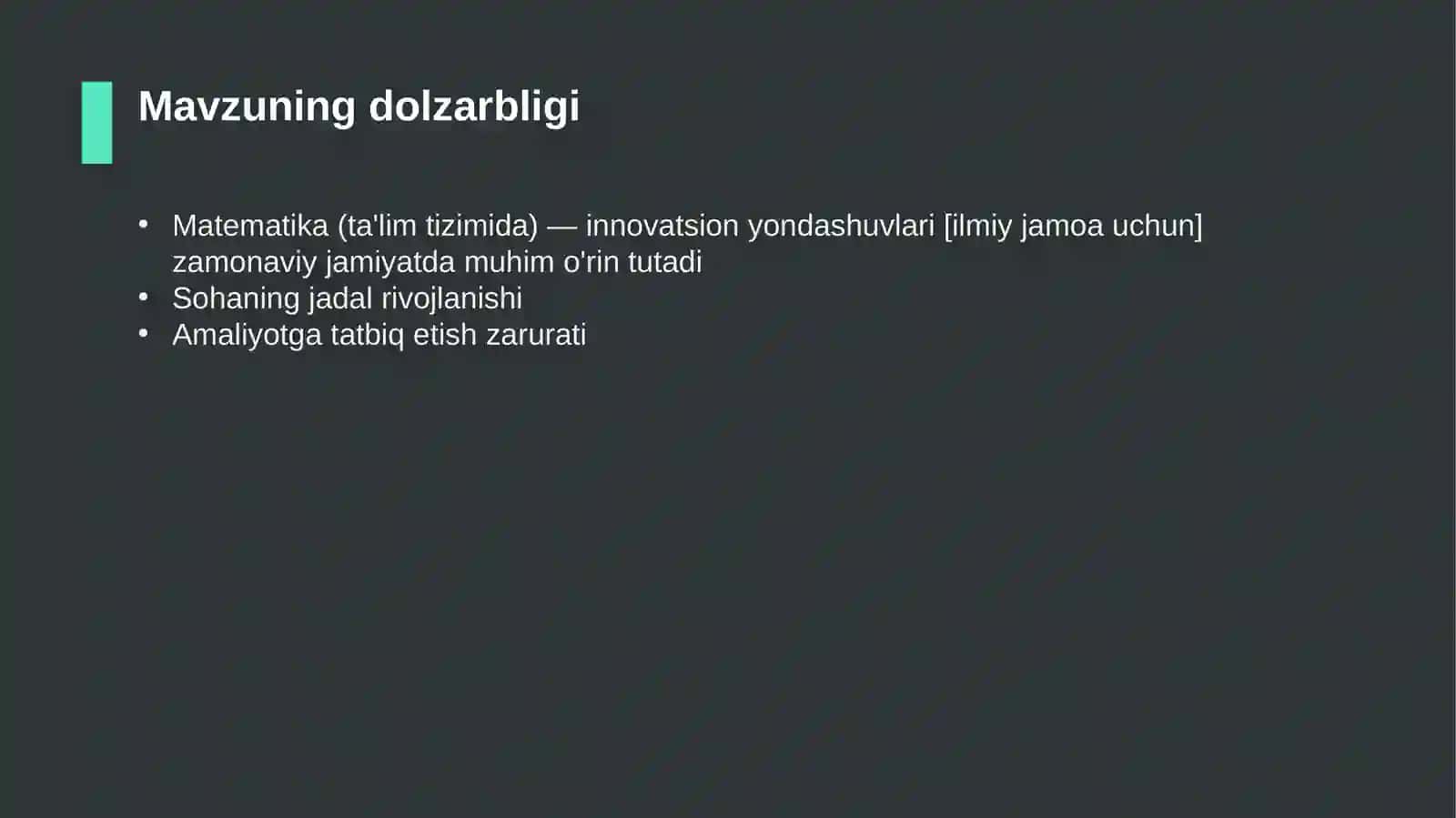 Matematika (ta'lim tizimida) — innovatsion yondashuvlari [ilmiy jamoa uchun] 4