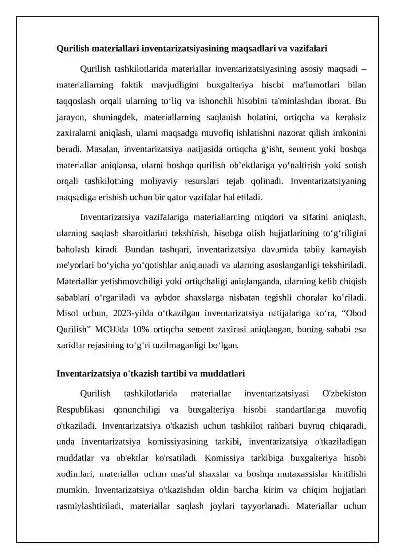 Qurilish Tashkilotlarida Materiallar Inventarizatsiyasi 4