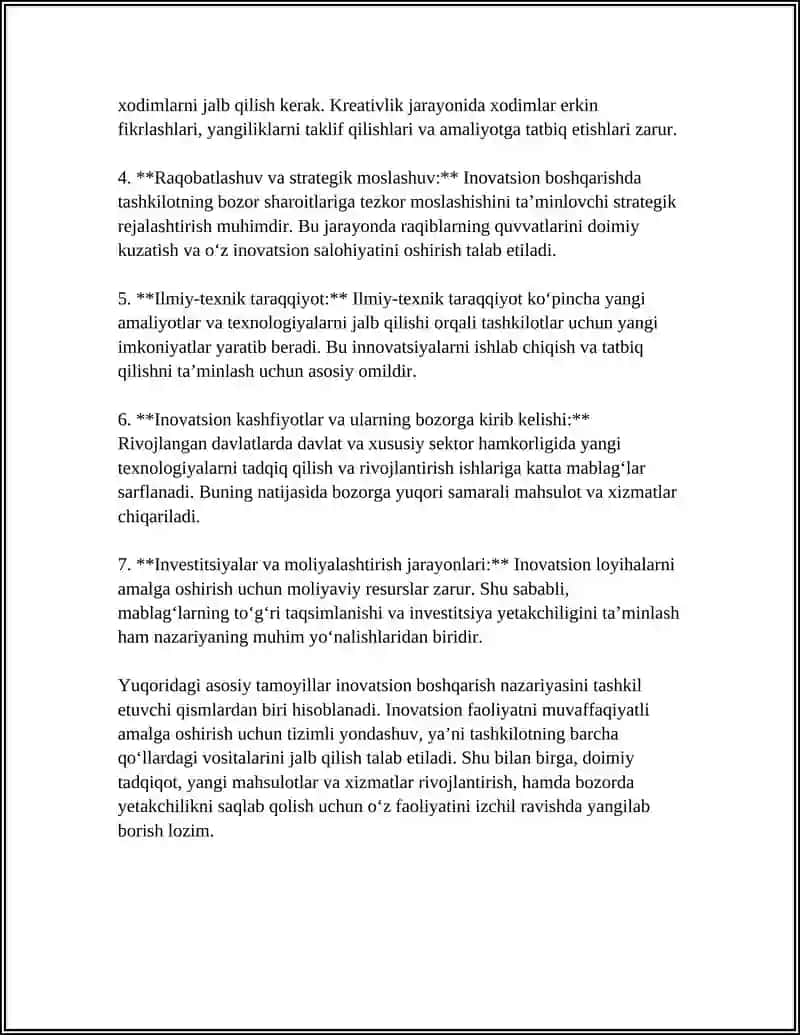 INOVATSION BOSHQARISHNING METODOLOGIYASI 4