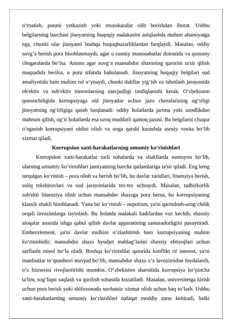 Korrupsiyaga oid jinoyatlarning ijtimoiy salbiy oqibatlar 4