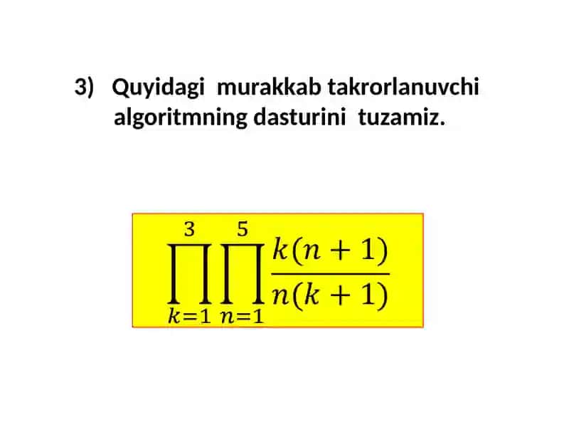 MURAKKAB ALGORITMLARNI DASTURLASH 4