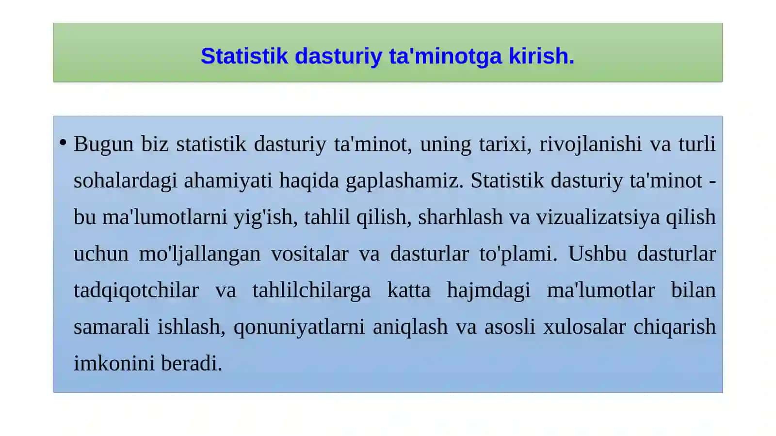 Statistik dasturiy vositalardan foydalanish 4