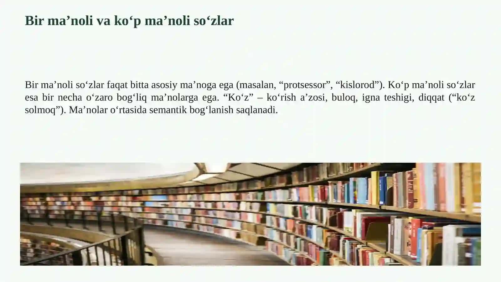 O‘ZBEK TILIDA SO‘ZLARNING SHAKL VA MA’NO MUNOSABATLARI 4