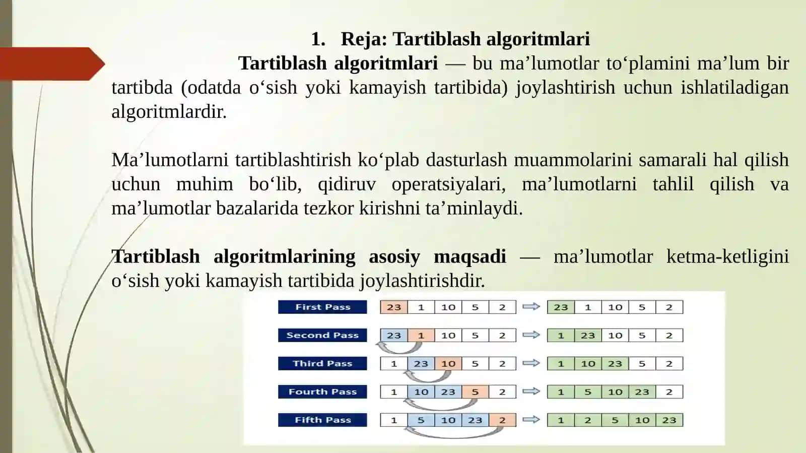 ALGORITMLAR va Berilganlar Strukturasi 4