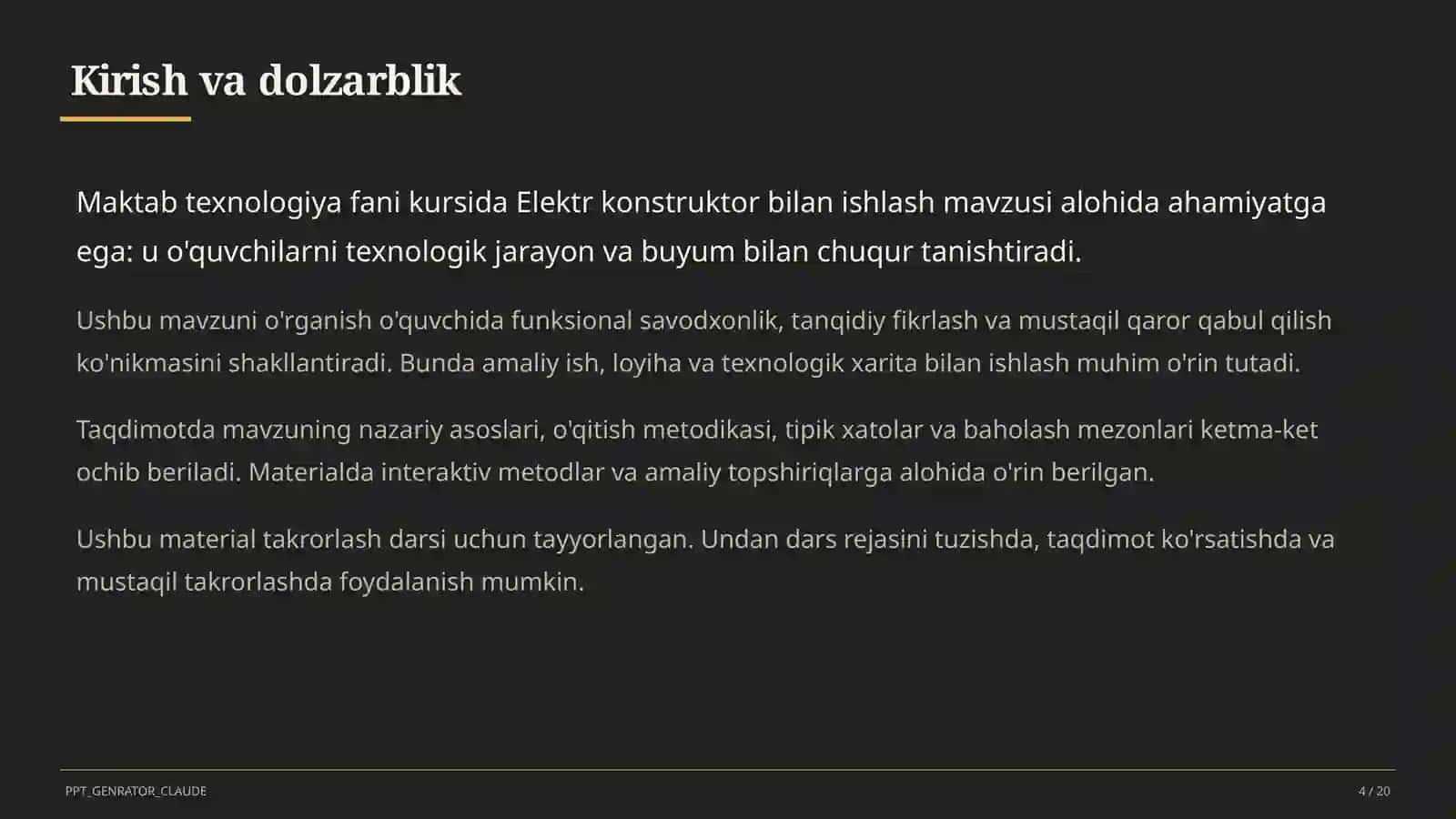 Elektr konstruktor bilan ishlash (4-sinf) 4
