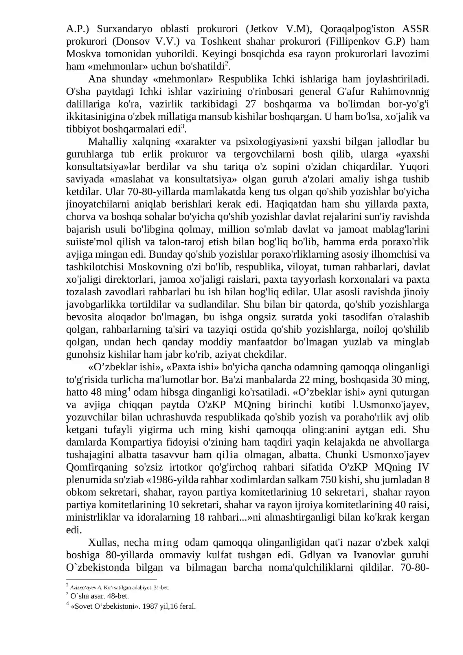2-mavzu. O’zbekistonning mustaqillikka erishishi arafasidagi ijtimoiy-siyosiy, iqtisodiy ahvoli 4